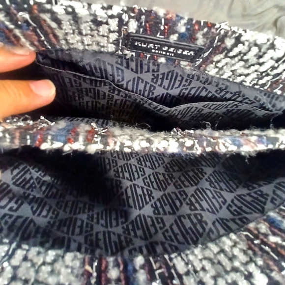 Kurt Geiger London Tweed Satchel With Shoulder Strap. Like New...12x10x4 - Picture 7 of 7